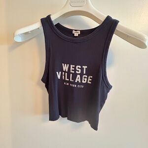 Garage Navy Blue Crop Top
